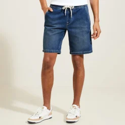 Jules Bermuda en jean effet maille- Short & Bermuda