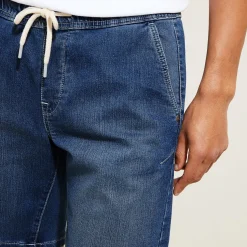 Jules Bermuda en jean effet maille- Short & Bermuda