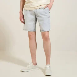 Jules Bermuda en jean effet maille- Short & Bermuda