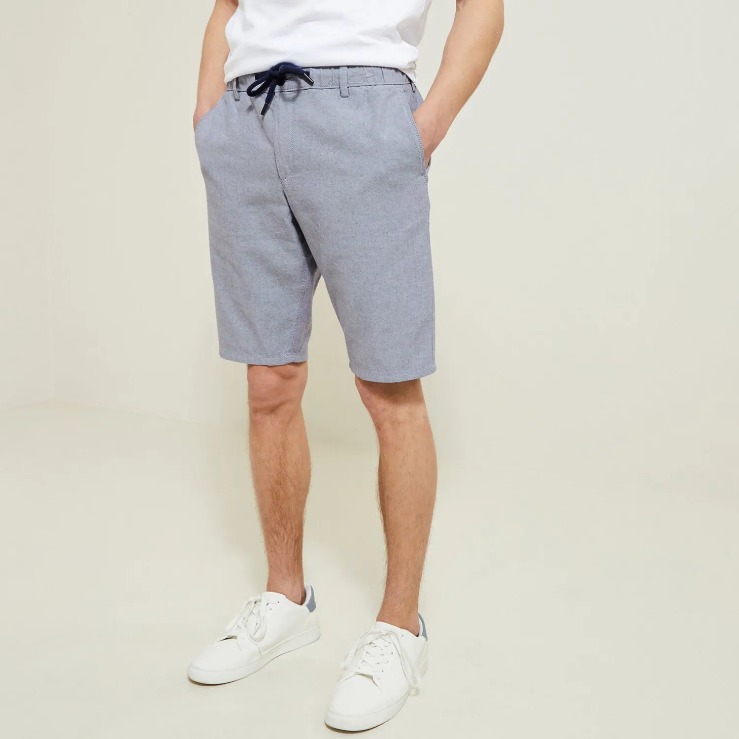 Jules Bermuda uni en coton lin- Short & Bermuda