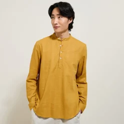 Jules Chemise en coton col mao- Chemise