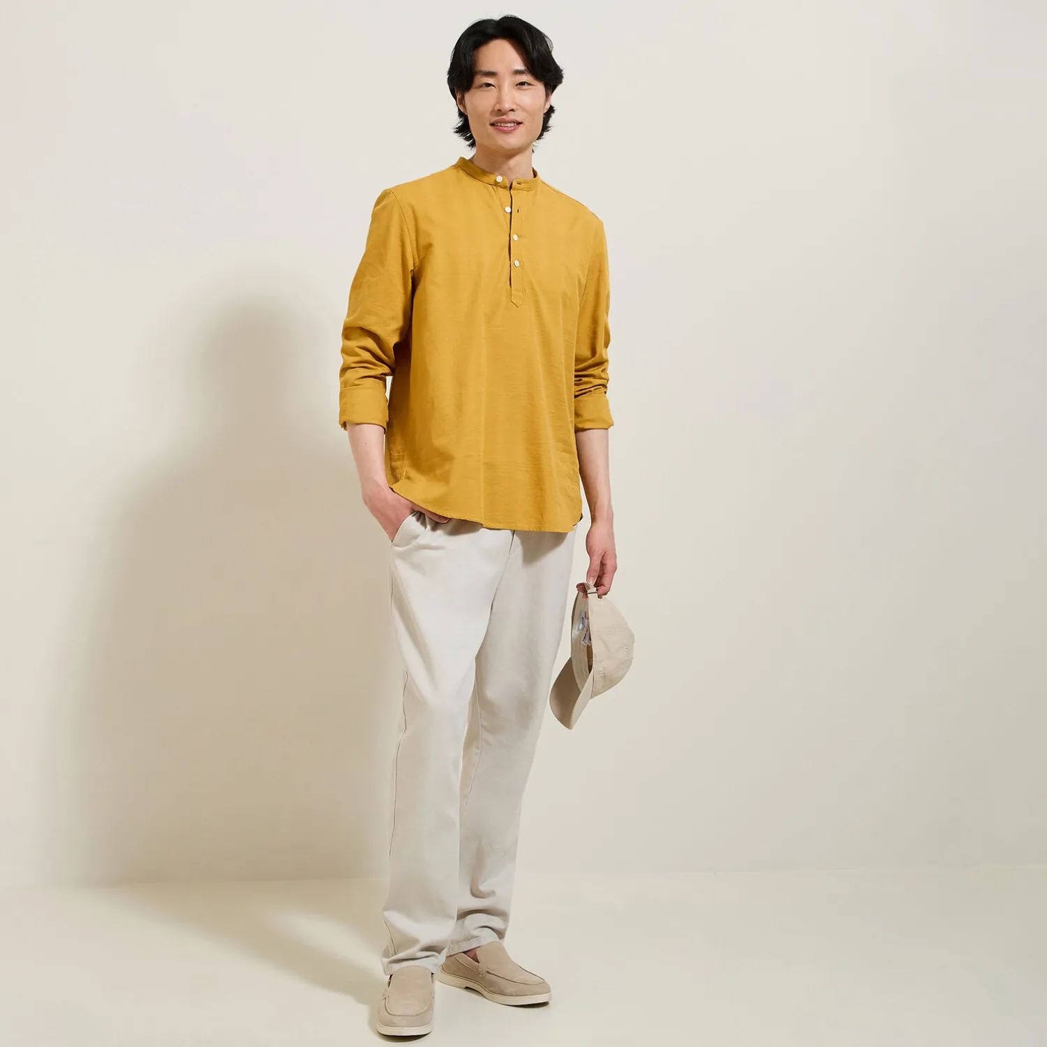 Jules Chemise en coton col mao- Chemise