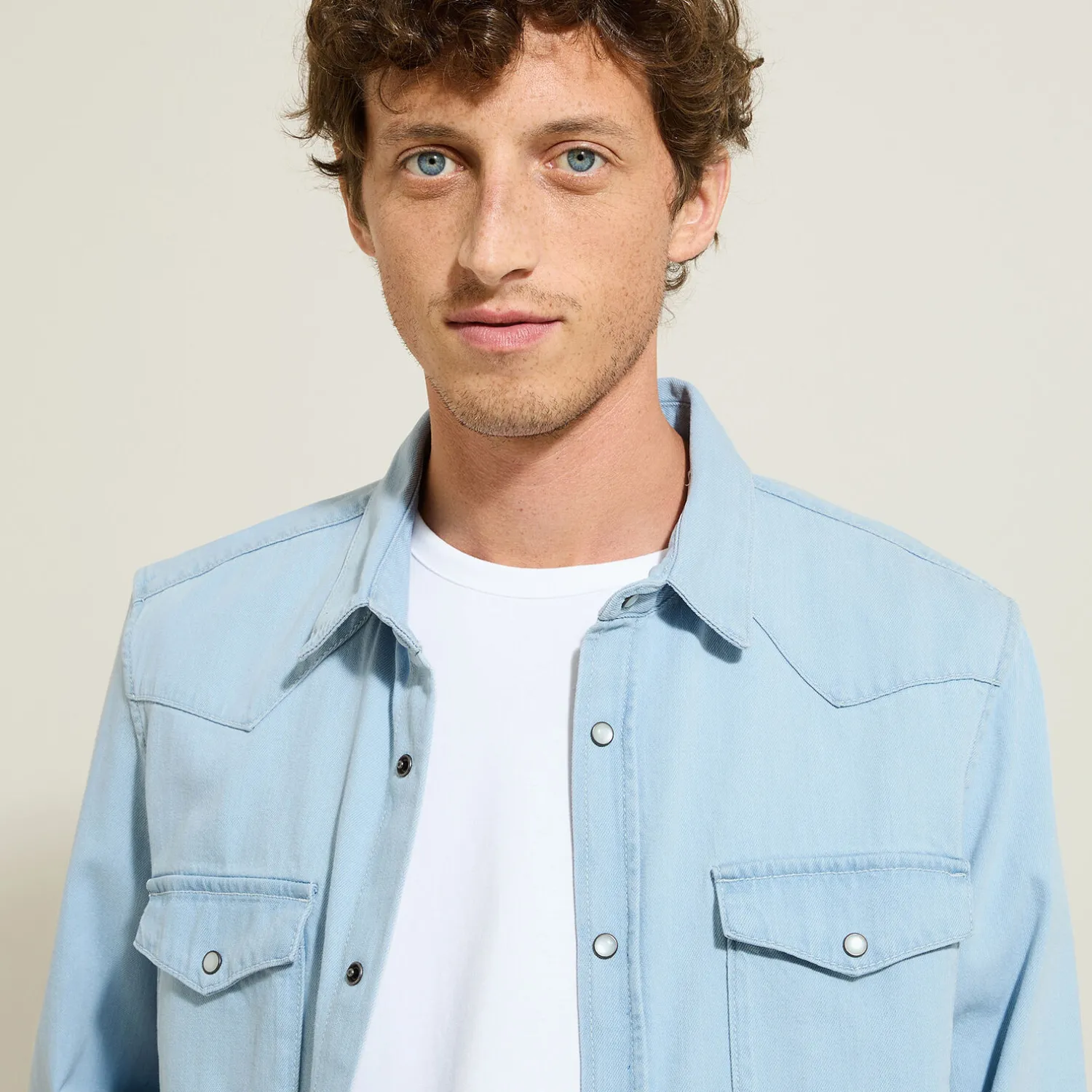 Jules Chemise en coton denim western- Chemise