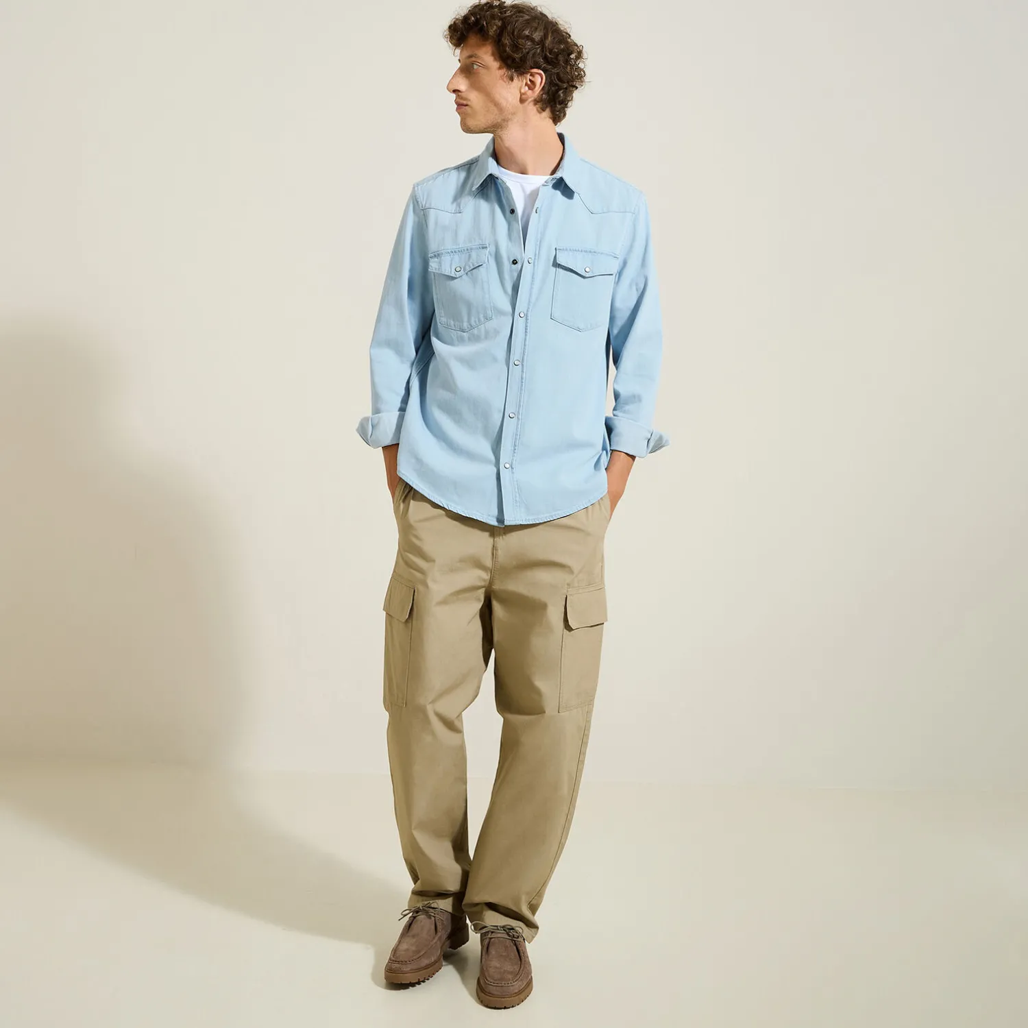 Jules Chemise en coton denim western- Chemise