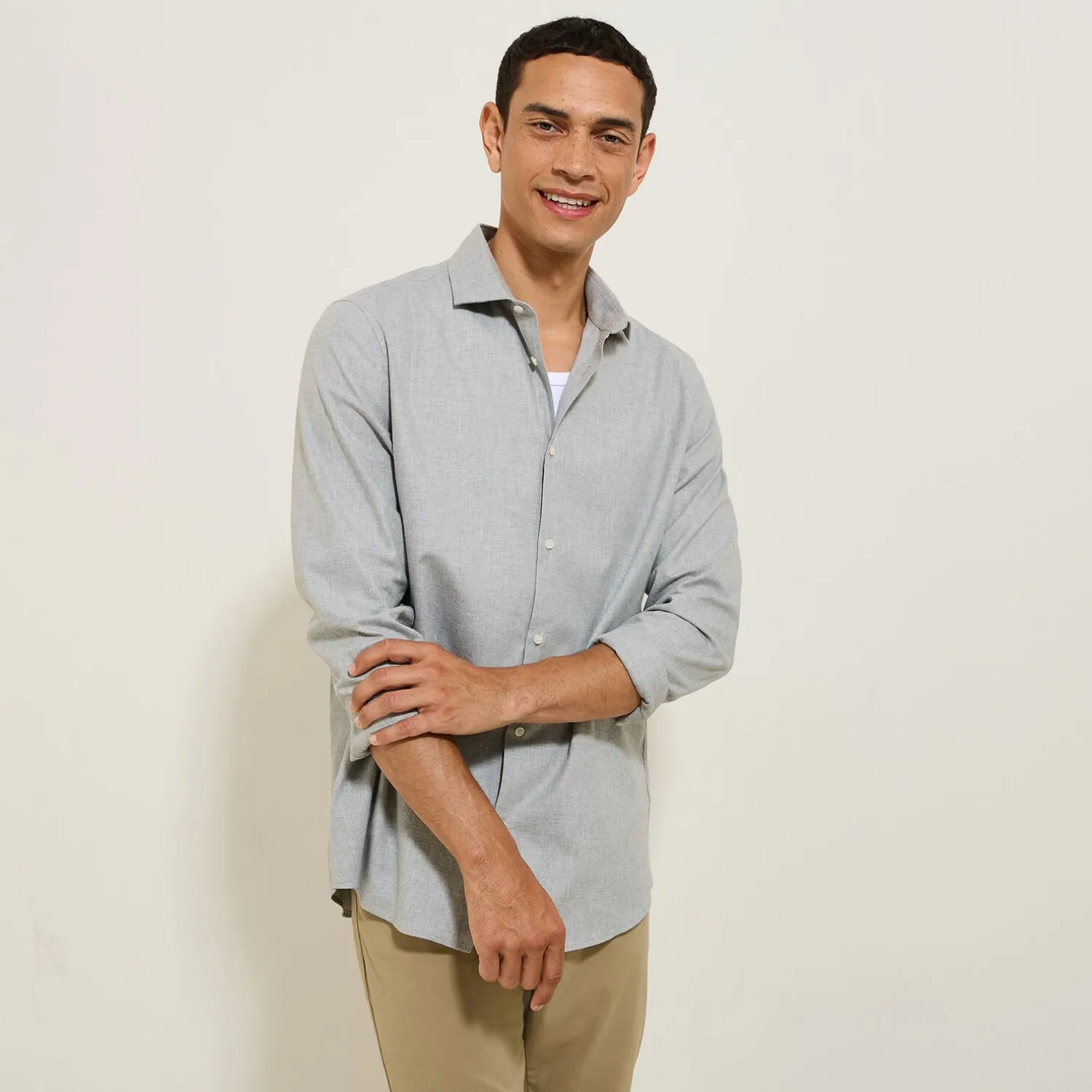 Jules Chemise en coton flanelle slim- Smart Casual|Chemise Formelle