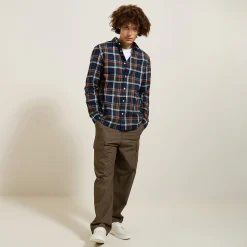 Jules Chemise en coton flanelle à carreaux- Chemise