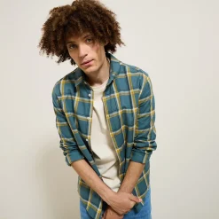 Jules Chemise en coton flanelle à carreaux- Chemise