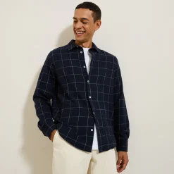 Jules Chemise en coton flanelle à carreaux- Chemise