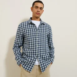 Jules Chemise en coton flanelle à carreaux- Chemise