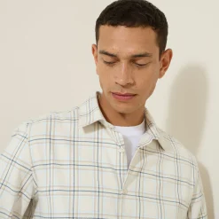 Jules Chemise en coton flanelle à carreaux- Chemise