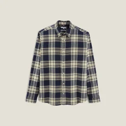 Jules Chemise en coton flanelle à carreaux- Chemise