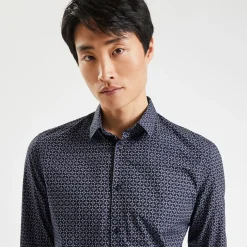 Jules Chemise en coton imprimé géométrique- Chemise Formelle|Chemise