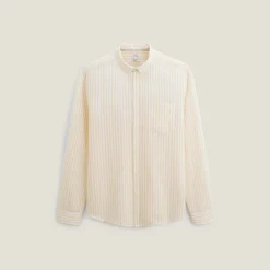 Jules Chemise en coton lin rayée col boutonné- Chemise