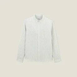 Jules Chemise en coton lin rayée col boutonné- Chemise