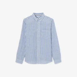 Jules Chemise en coton lin rayée col boutonné- Chemise