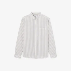 Jules Chemise en coton lin rayée col boutonné- Chemise