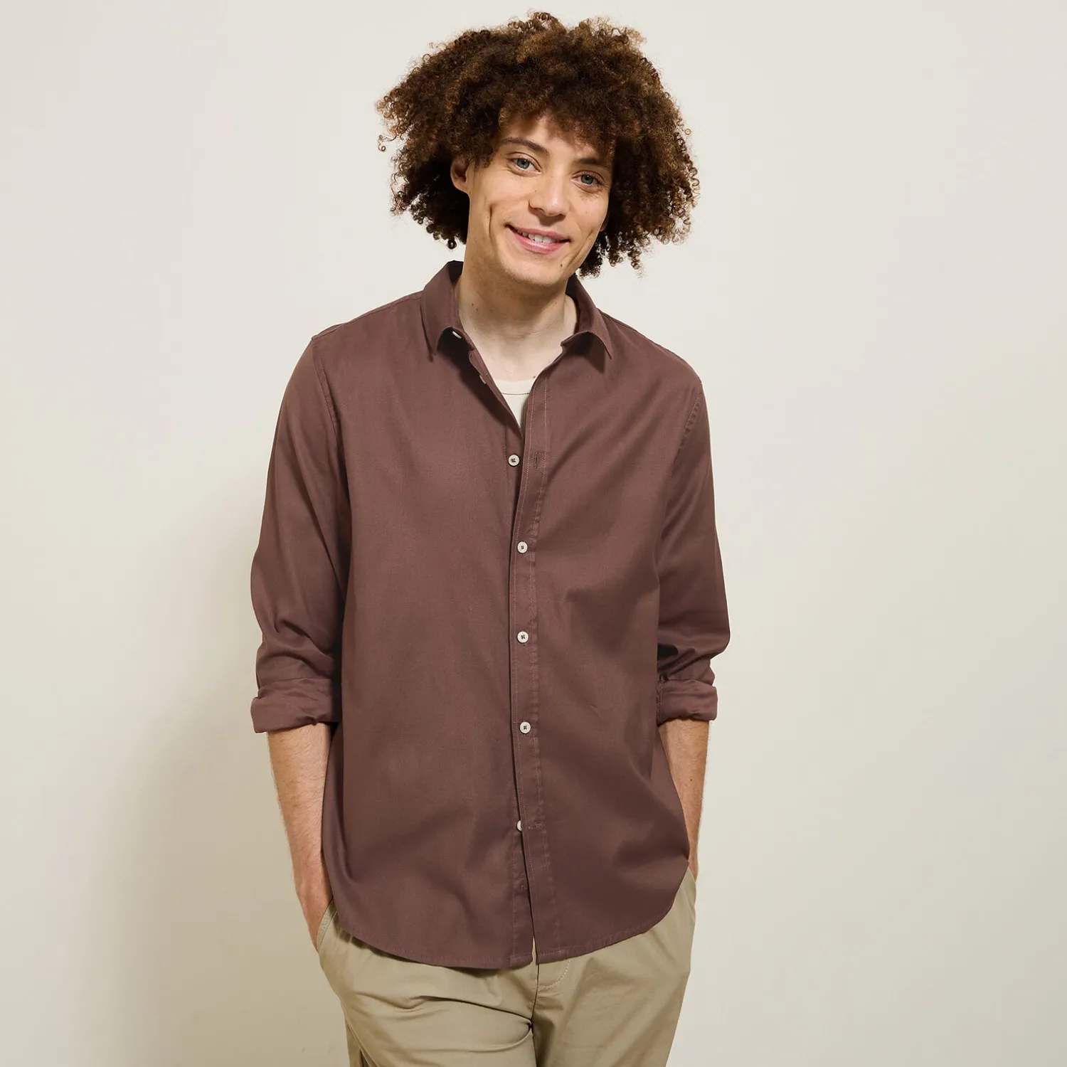 Jules Chemise en coton piqué unie- Chemise