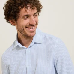 Jules Chemise en coton seersucker rayée- Smart Casual|Chemise Formelle