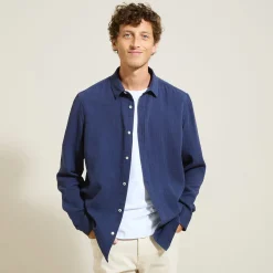 Jules Chemise en gaze de coton unie col boutonné- Smart Casual|Chemise