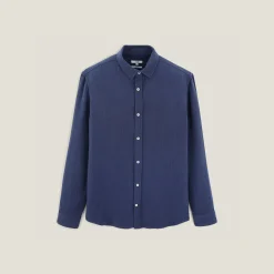 Jules Chemise en gaze de coton unie col boutonné- Smart Casual|Chemise