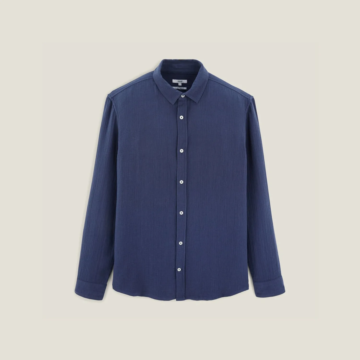 Jules Chemise en gaze de coton unie col boutonné- Smart Casual|Chemise