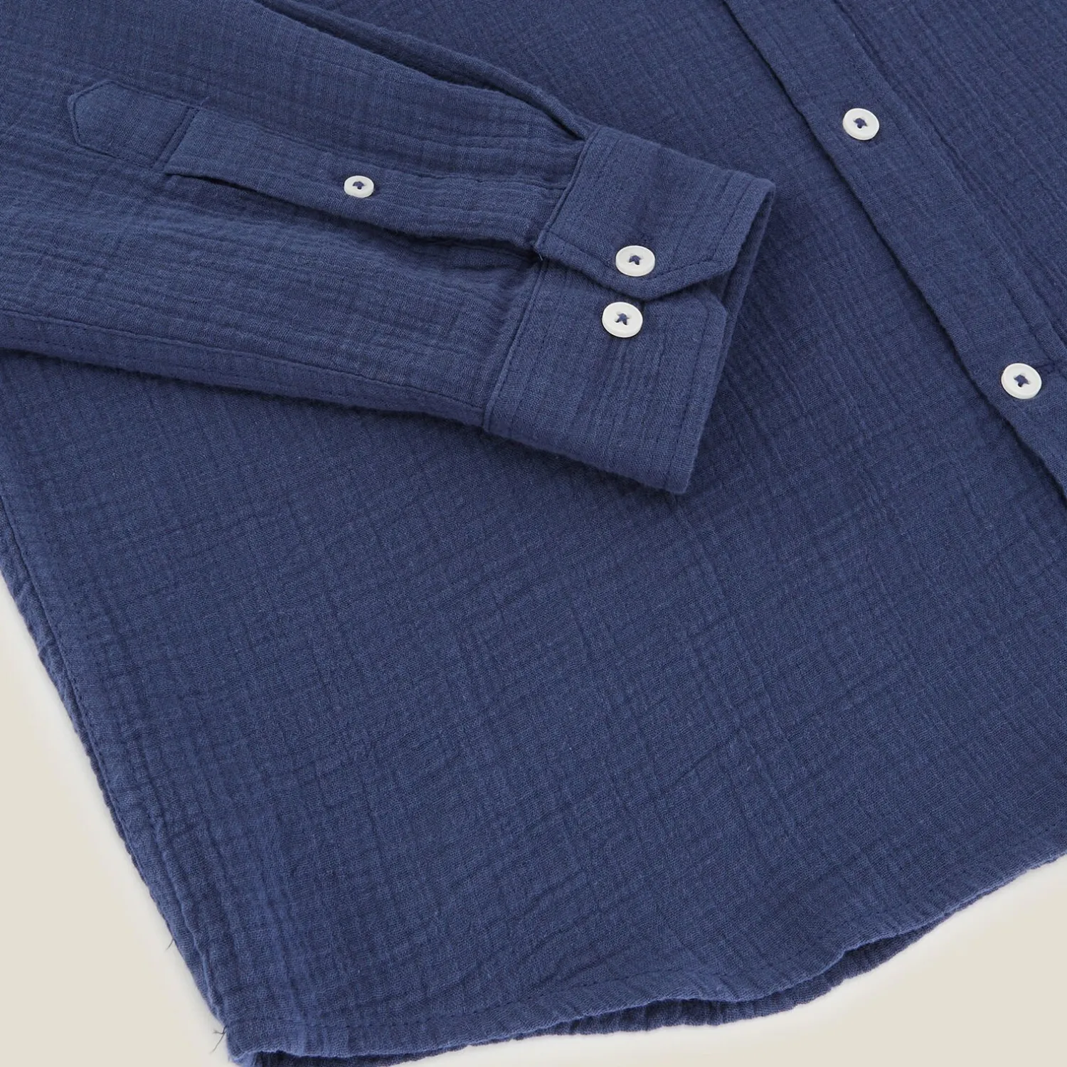 Jules Chemise en gaze de coton unie col boutonné- Smart Casual|Chemise