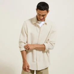 Jules Chemise en gaze de coton unie col boutonné- Chemise