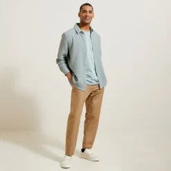 Jules Chemise en gaze de coton unie col boutonné- Chemise