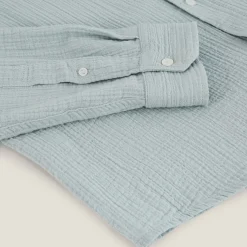 Jules Chemise en gaze de coton unie col boutonné- Chemise