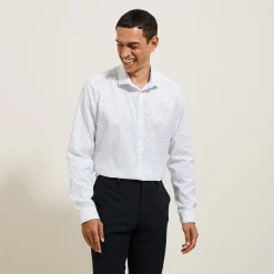 Jules Chemise sans repassage en coton imprimée- Smart Casual|Chemise Repassage Facile