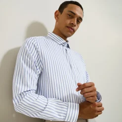 Jules Chemise sans repassage regular en coton rayée- Chemise Repassage Facile|Chemise Formelle
