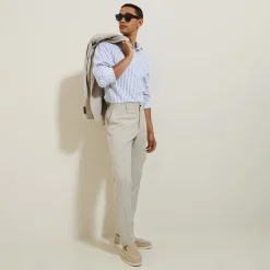 Jules Chemise sans repassage regular en coton rayée- Chemise Repassage Facile|Chemise Formelle