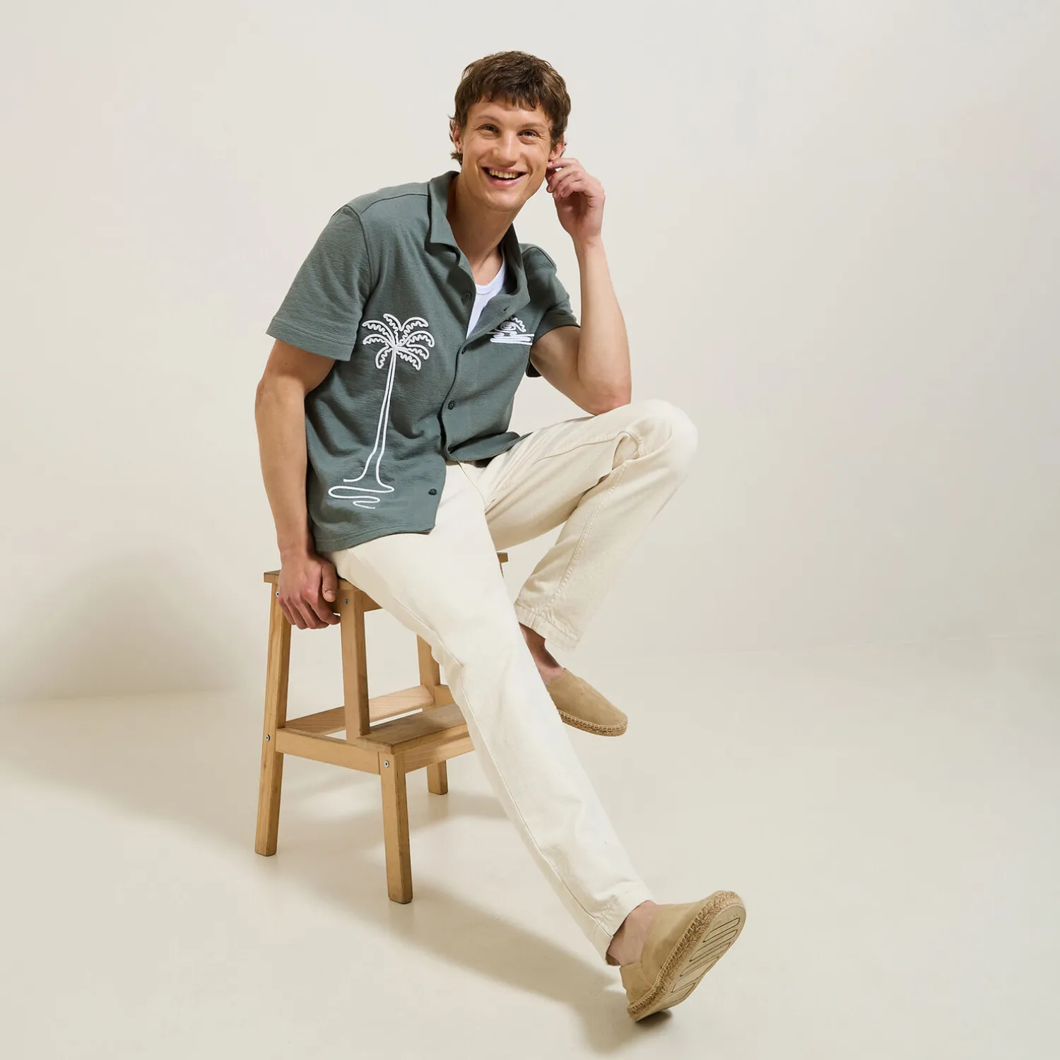 Jules Chemisette en coton broderie corde- Chemise