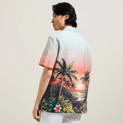 Jules Chemisette en coton imprimé hawaïen- Chemise