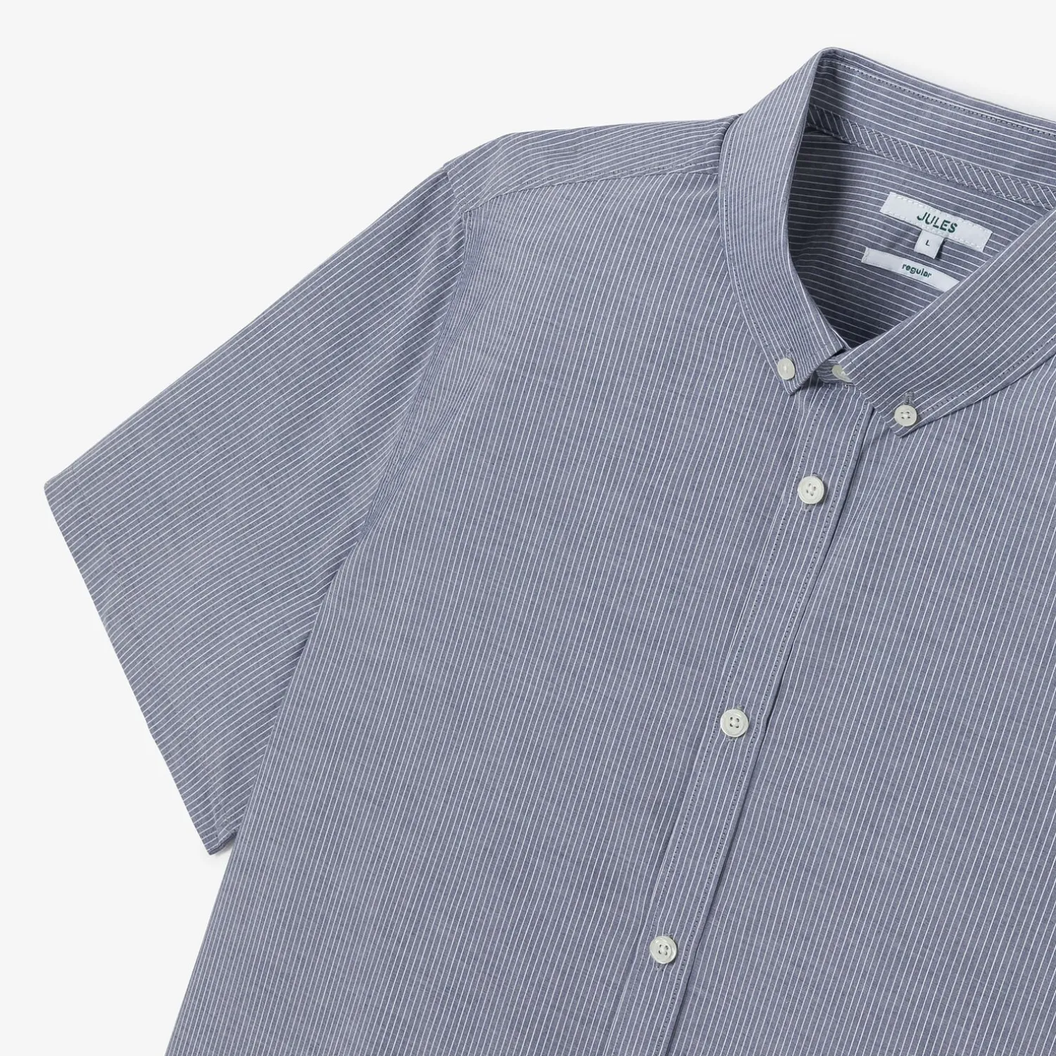 Jules Chemisette en coton rayée col boutonné- Chemise Formelle|Chemise