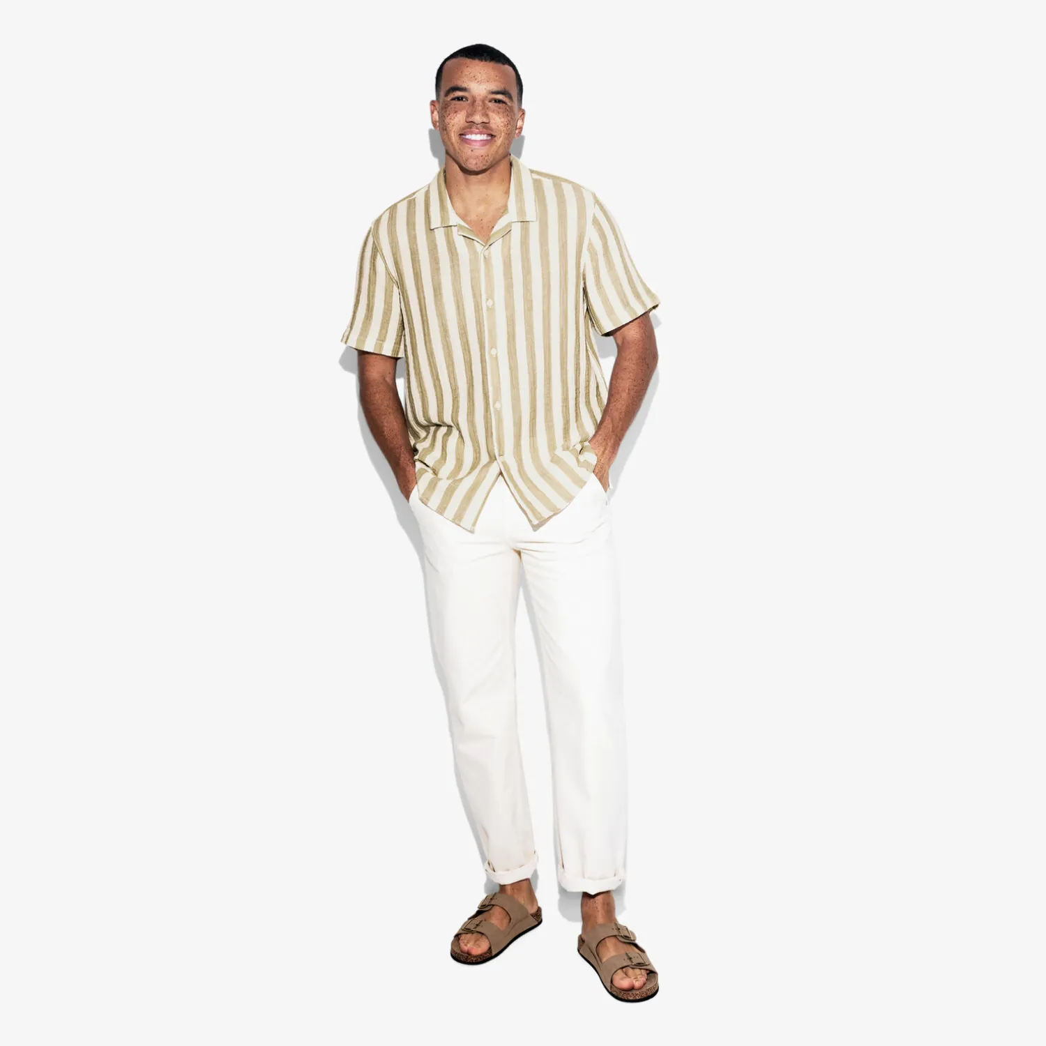 Jules Chemisette en gaze de coton rayée- Chemise