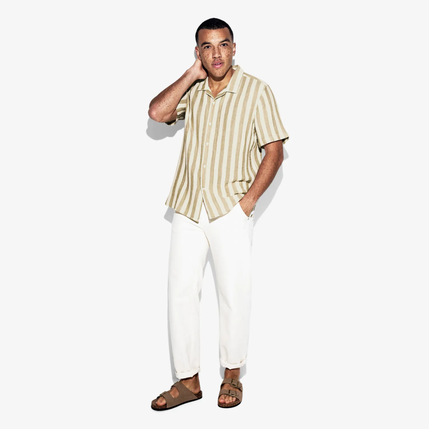 Jules Chemisette en gaze de coton rayée- Chemise