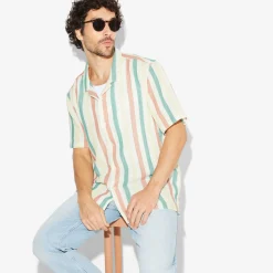 Jules Chemisette en gaze de coton rayée- Chemise