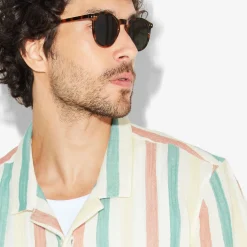 Jules Chemisette en gaze de coton rayée- Chemise