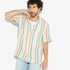 Jules Chemisette en gaze de coton rayée- Chemise