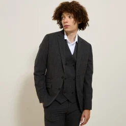 Jules Costume 3 pièces slim à carreaux  - Gris- Ensemble De Costume