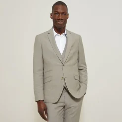 Jules Costume 3 pièces slim contenant du lin - Beige- Collection Mariage|Ensemble De Costume