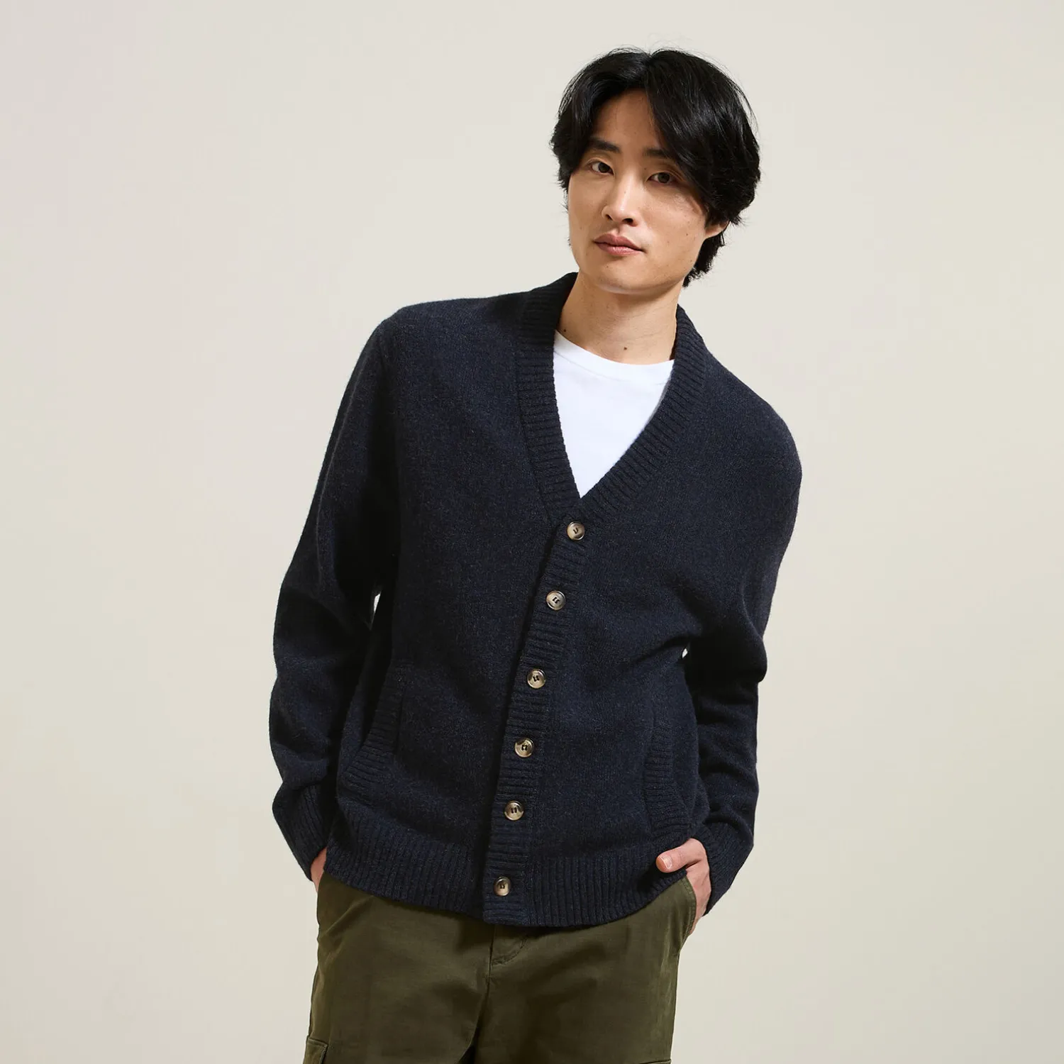 Jules Gilet cardigan boutonné en côte- Gilet|Pull