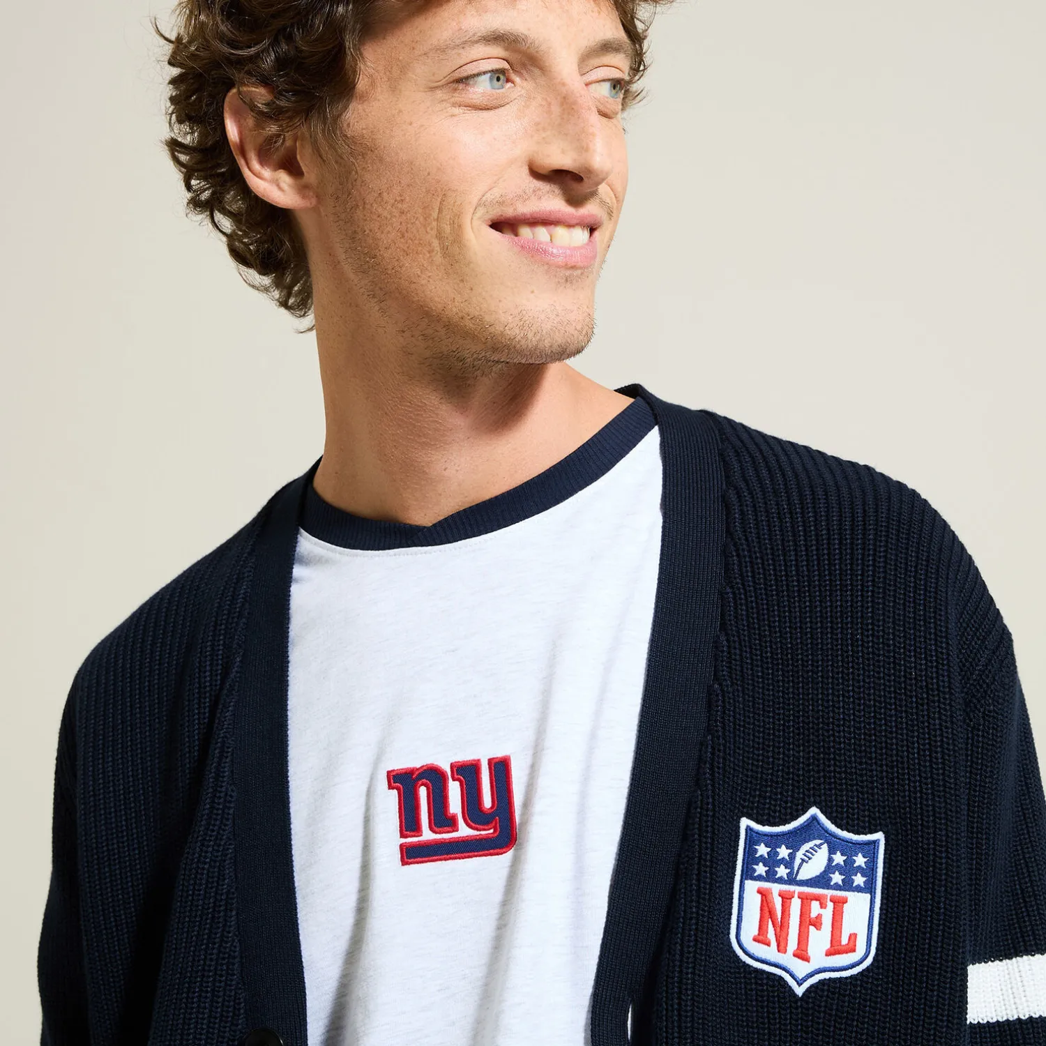 Jules Gilet cardigan boutonné licence NFL- Gilet