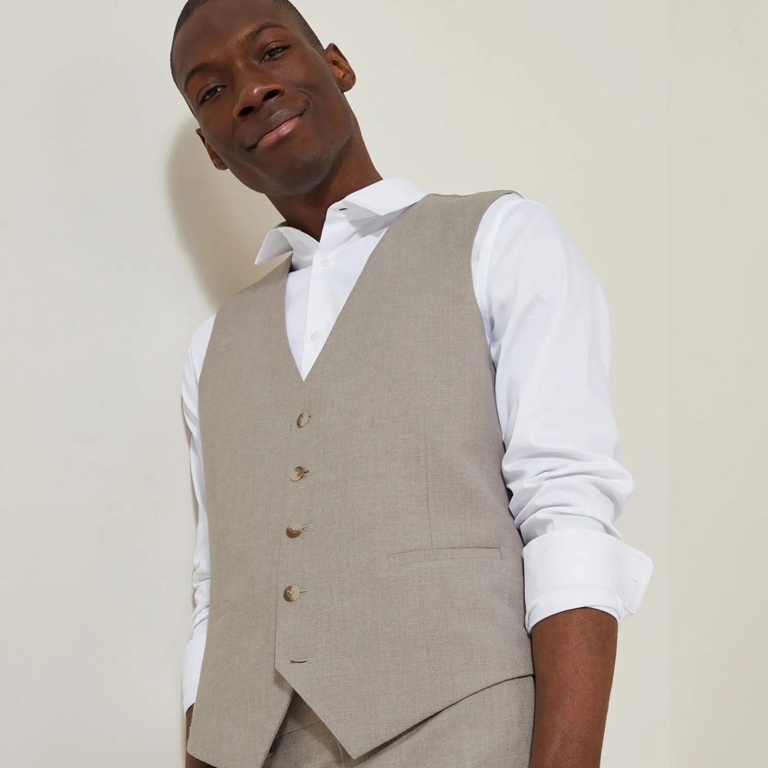 Jules Gilet de costume contenant du lin slim- Collection Mariage|Costume Lin