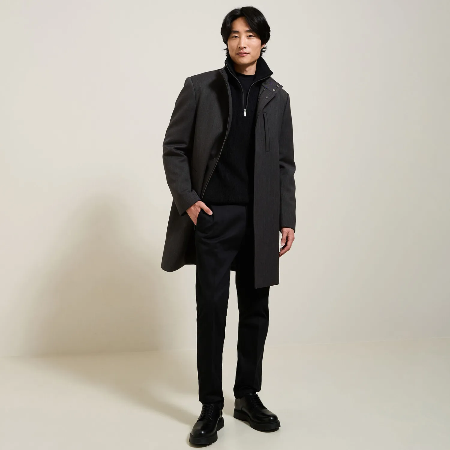 Jules Manteau hiver long col montant- Manteau & Blouson