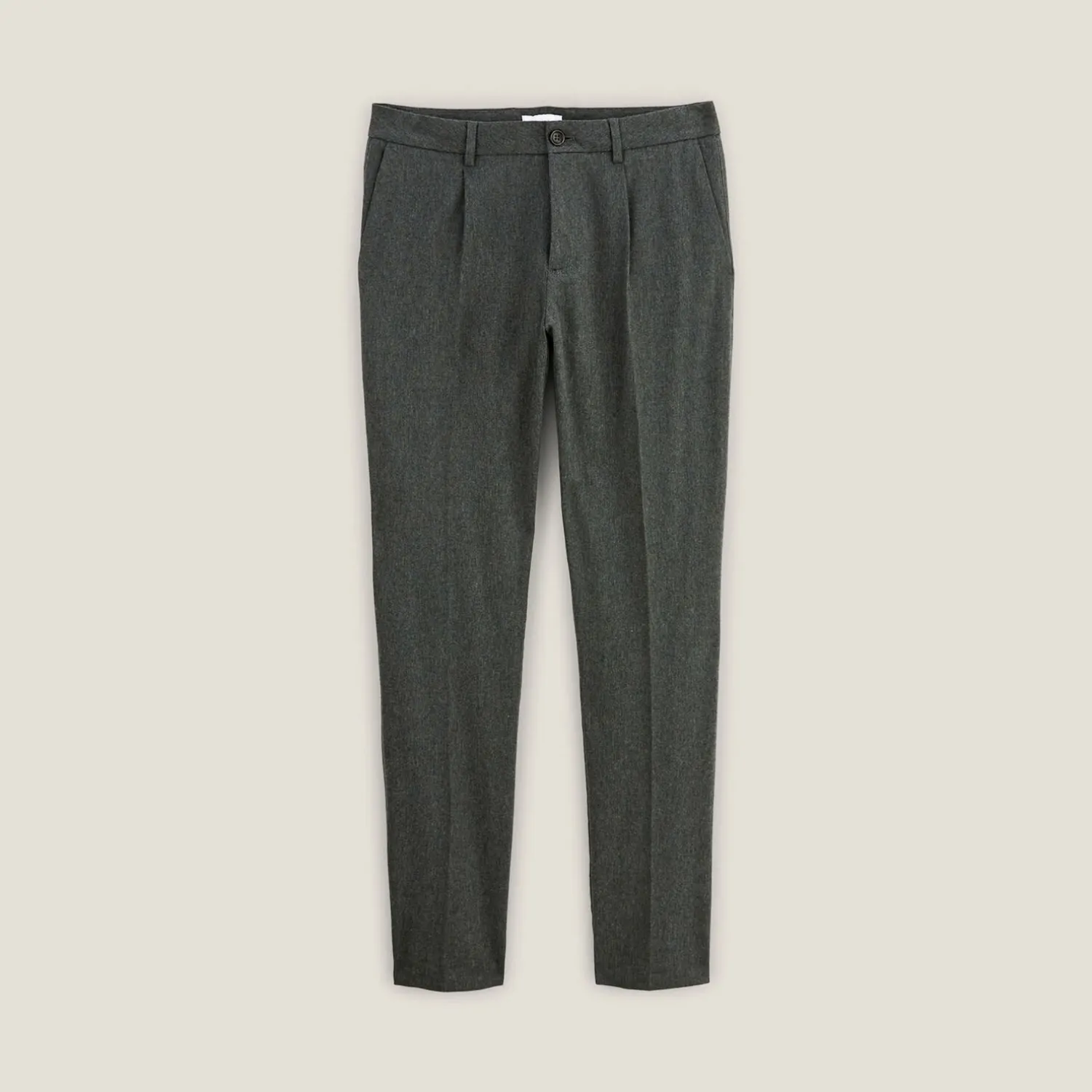 Jules Pantalon chino à plis flanelle- Pantalon Chino|Pantalon