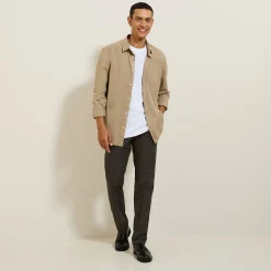 Jules Pantalon chino regular à plis flanelle- Pantalon Chino|Pantalon