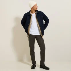 Jules Pantalon chino regular à plis flanelle- Pantalon Chino|Pantalon