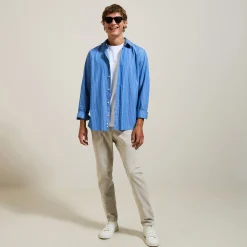 Jules Pantalon chino slim aspect flanelle- Pantalon Chino|Pantalon